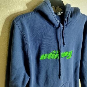 Stussy Pretty Appliqué Hoodie Blue Logo Sweatshirt Sz M